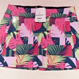 SmartWool Merino Sport Lined Skirt Womens Small Sunset Coral Palm Print $70.00